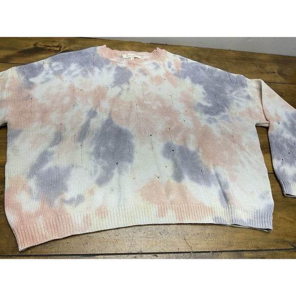 Gilded Intent Tie Dye Holes Ripped Sweater Women's Size Small Grunge Boho Chic - Picture 3 of 11